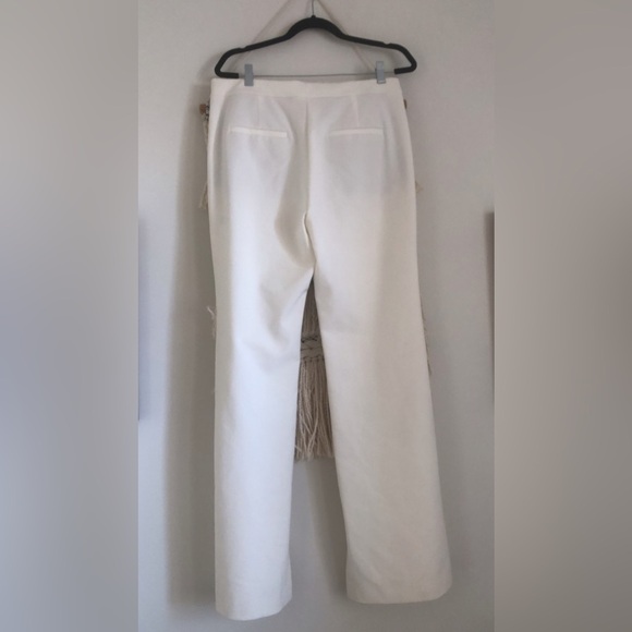 Tibi Wide Leg Trousers Dress Pants Side Slit White Size 12 - Picture 3 of 5